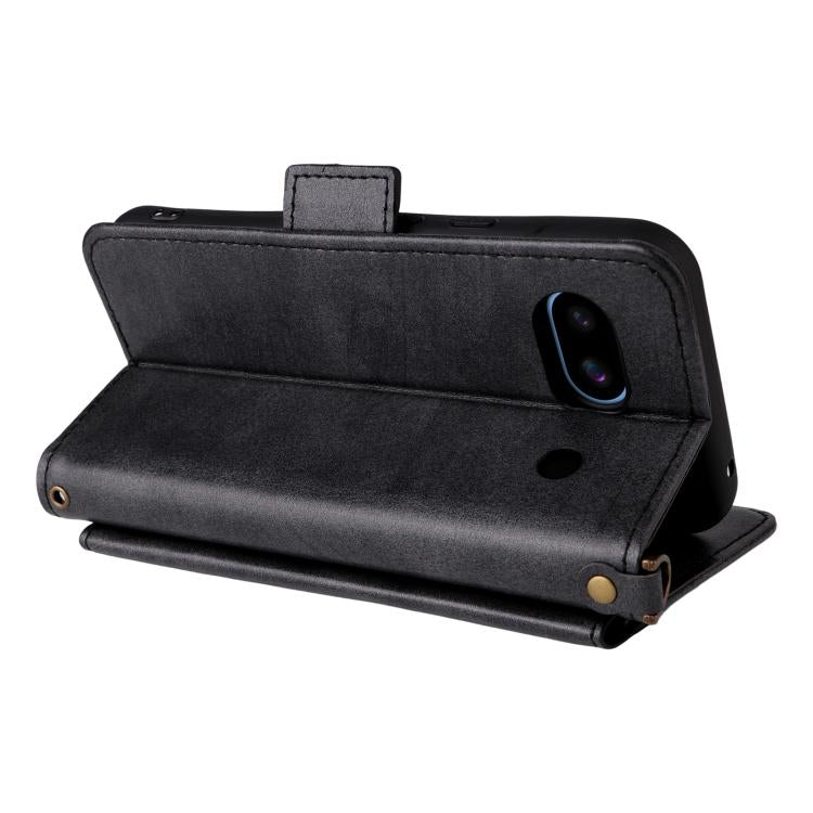 For Google Pixel 8a Multi-card Slots Crossbody Cowhide Leather Phone Case