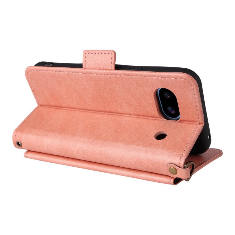 For Google Pixel 8a Multi-card Slots Crossbody Cowhide Leather Phone Case