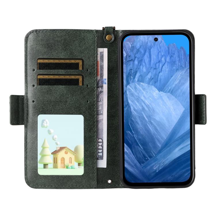 For Google Pixel 8a Multi-card Slots Crossbody Cowhide Leather Phone Case