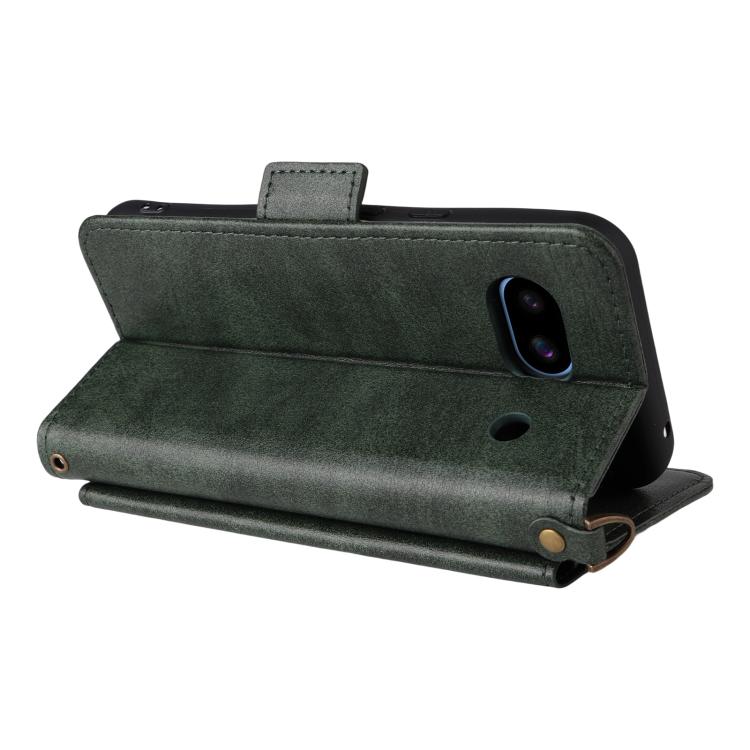 For Google Pixel 8a Multi-card Slots Crossbody Cowhide Leather Phone Case