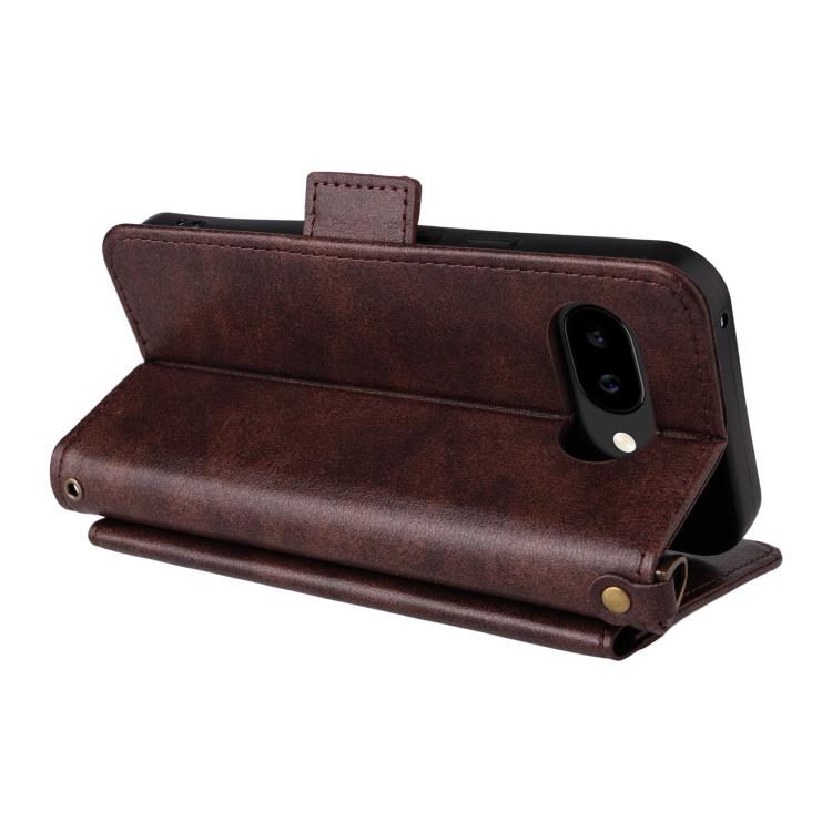 For Google Pixel 9a Multi-card Slots Crossbody Cowhide Leather Phone Case