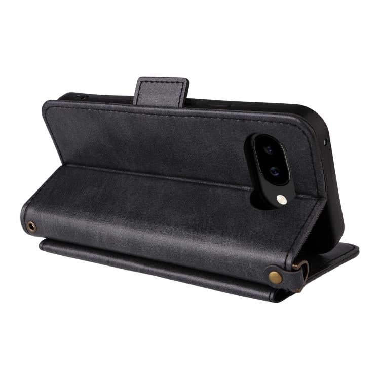 For Google Pixel 9a Multi-card Slots Crossbody Cowhide Leather Phone Case