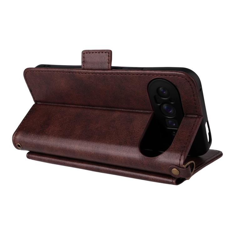 For Google Pixel 10 Pro / 10 / 9 Pro / 9 Multi-card Slots Crossbody Cowhide Leather Phone Case
