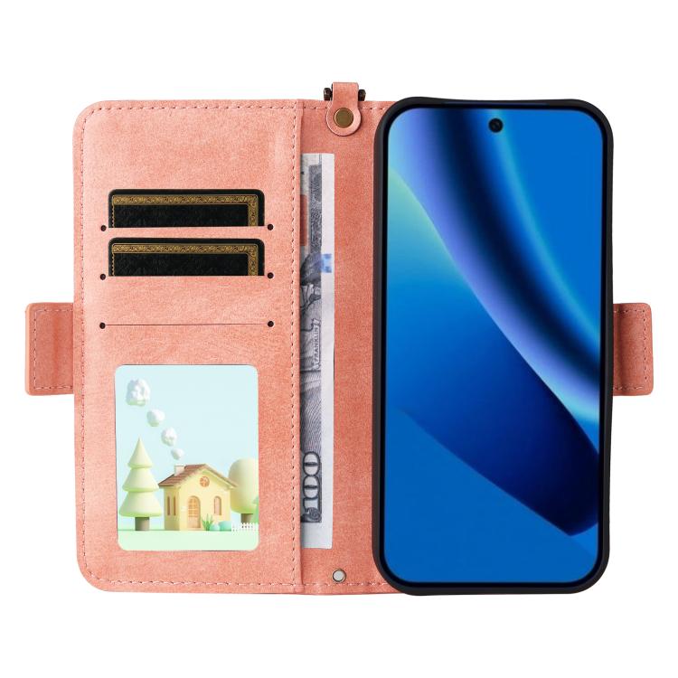 For Google Pixel 10a Multi-card Slots Crossbody Cowhide Leather Phone Case