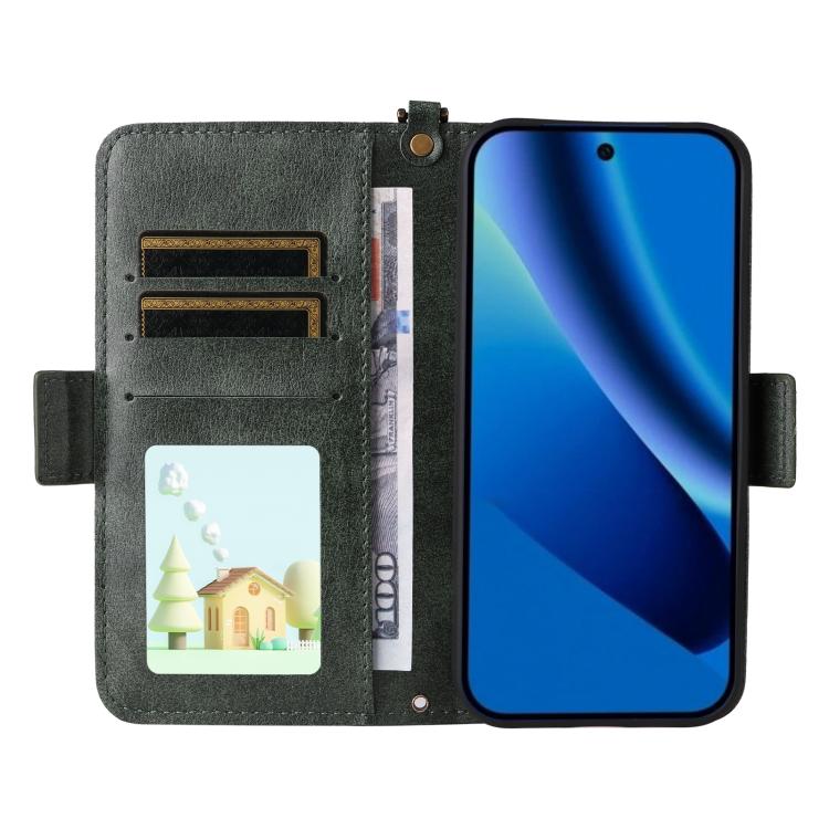 For Google Pixel 10a Multi-card Slots Crossbody Cowhide Leather Phone Case