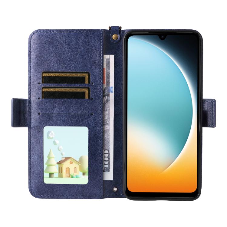 For Xiaomi Poco C71 / Redmi A5 4G 171.7mm Multi-card Slots Crossbody Cowhide Leather Phone Case