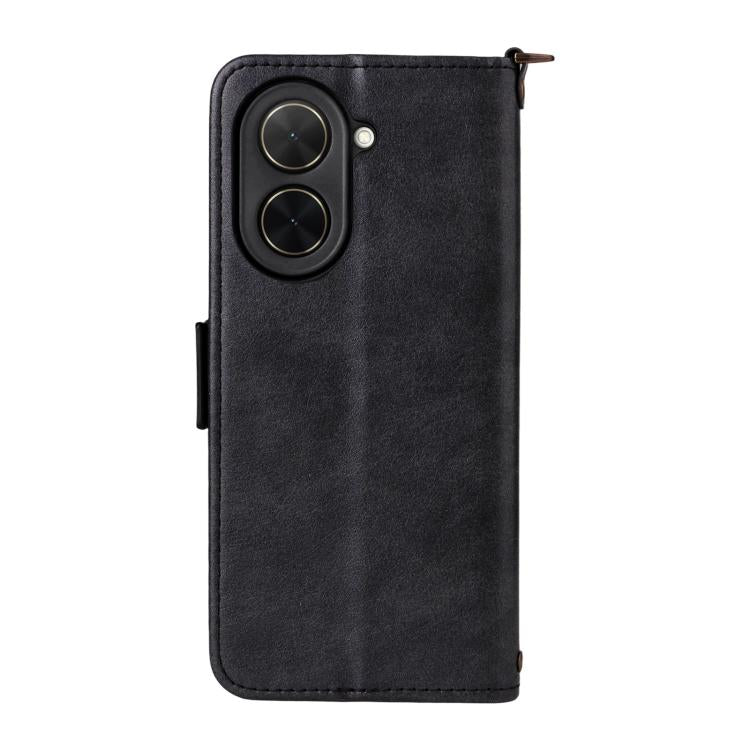 For Xiaomi Poco C71 / Redmi A5 4G 171.7mm Multi-card Slots Crossbody Cowhide Leather Phone Case