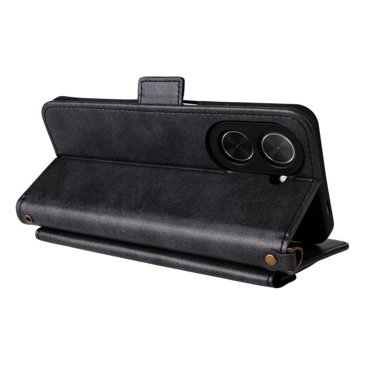 For Xiaomi Poco C71 / Redmi A5 4G 171.7mm Multi-card Slots Crossbody Cowhide Leather Phone Case