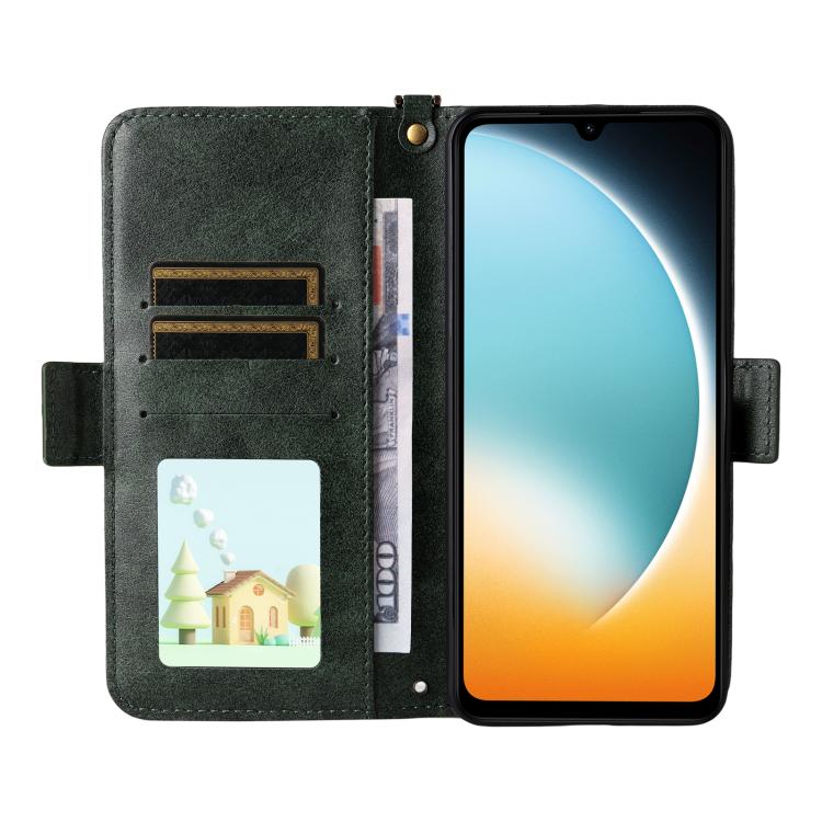 For Xiaomi Poco C71 / Redmi A5 4G 171.7mm Multi-card Slots Crossbody Cowhide Leather Phone Case