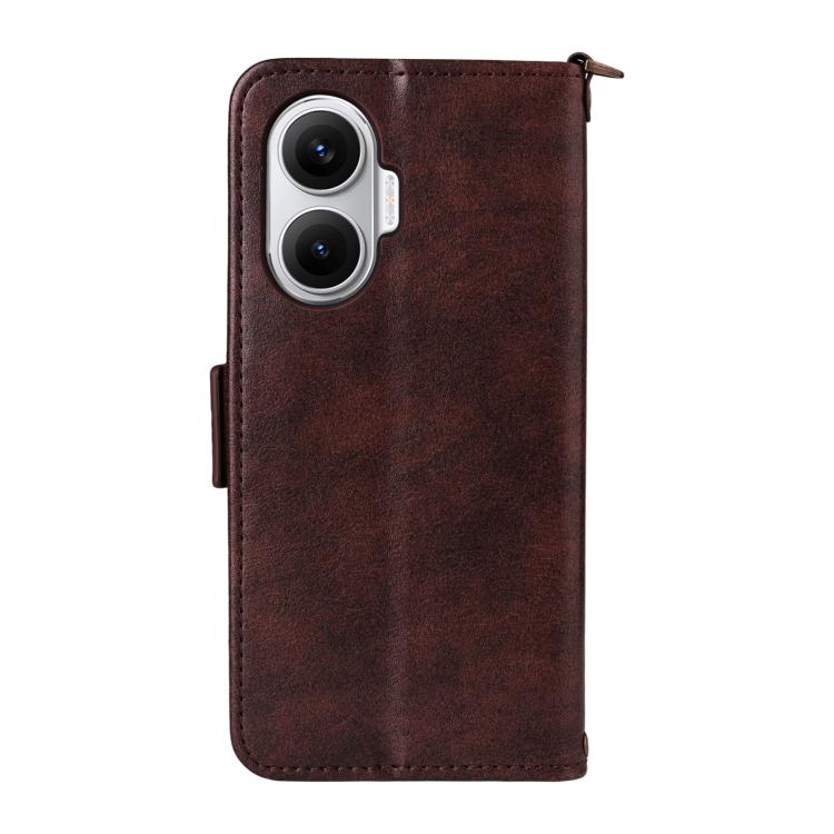 For Xiaomi Poco F7 / Redmi Turbo 4 Pro 5G Multi-card Slots Crossbody Cowhide Leather Phone Case