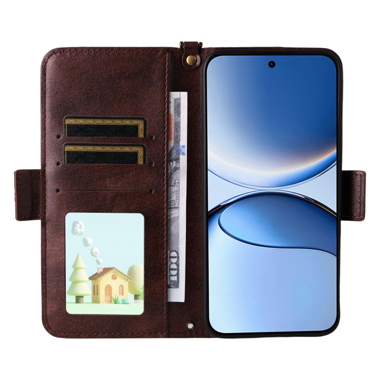 For Xiaomi Poco F7 / Redmi Turbo 4 Pro 5G Multi-card Slots Crossbody Cowhide Leather Phone Case