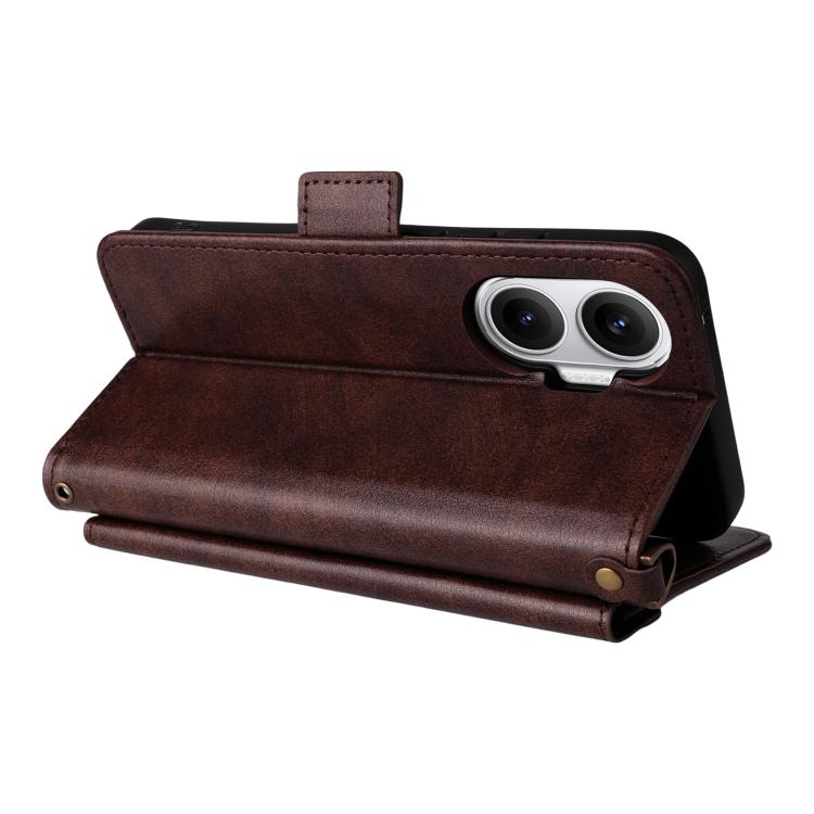 For Xiaomi Poco F7 / Redmi Turbo 4 Pro 5G Multi-card Slots Crossbody Cowhide Leather Phone Case