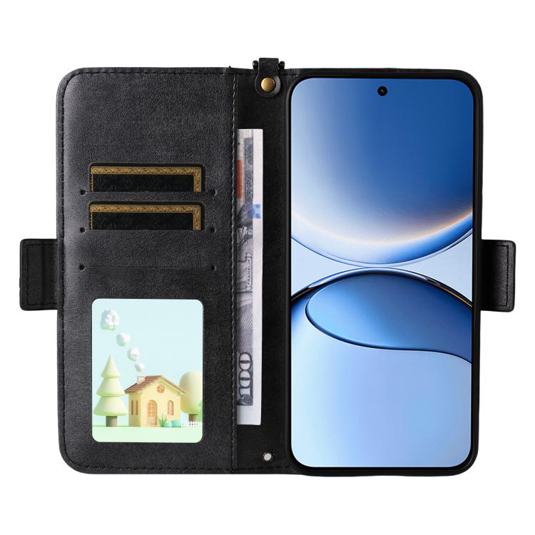 For Xiaomi Poco F7 / Redmi Turbo 4 Pro 5G Multi-card Slots Crossbody Cowhide Leather Phone Case