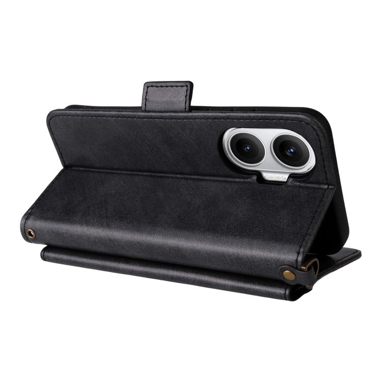 For Xiaomi Poco F7 / Redmi Turbo 4 Pro 5G Multi-card Slots Crossbody Cowhide Leather Phone Case