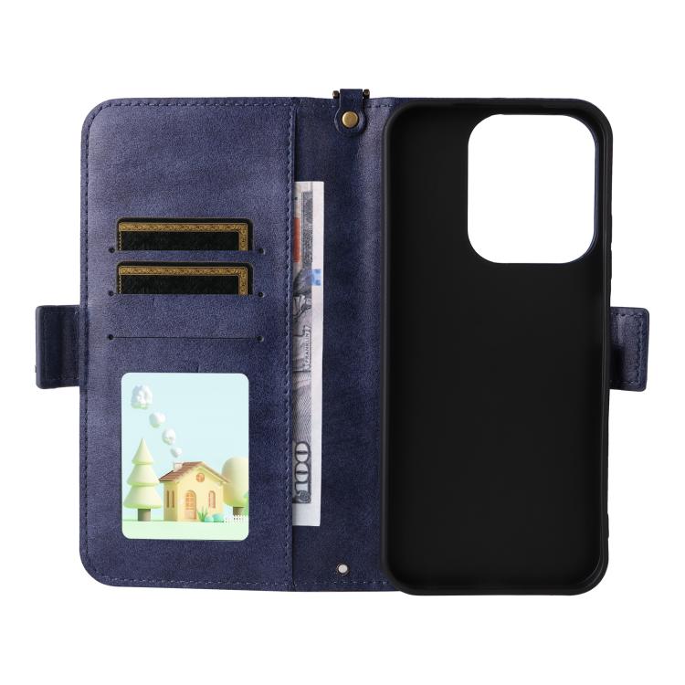 For Redmi 15C 5G / 4G Global 171mm / Poco C85 4G Multi-card Slots Crossbody Cowhide Leather Phone Case