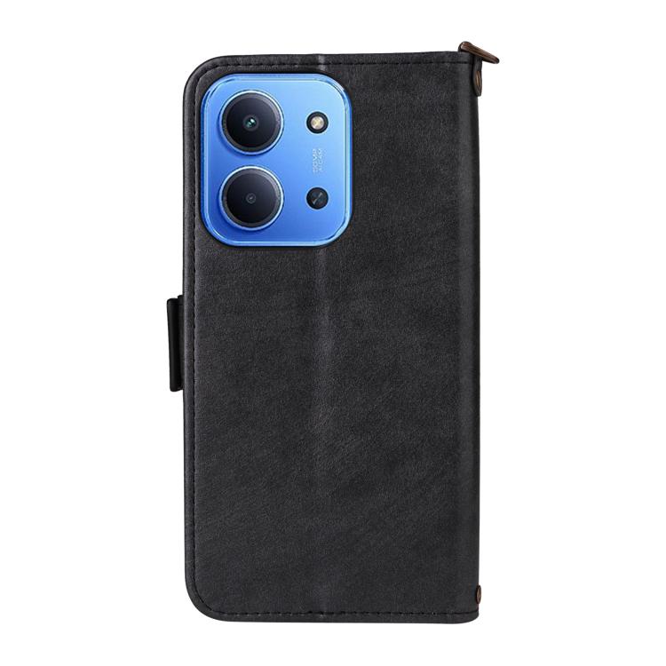 For Redmi 15C 5G / 4G Global 171mm / Poco C85 4G Multi-card Slots Crossbody Cowhide Leather Phone Case