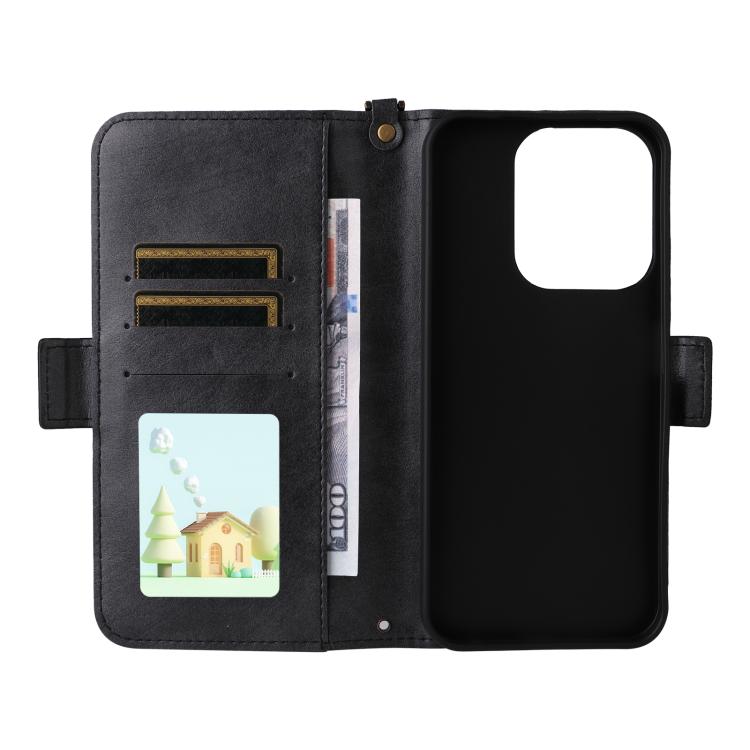For Redmi 15C 5G / 4G Global 171mm / Poco C85 4G Multi-card Slots Crossbody Cowhide Leather Phone Case