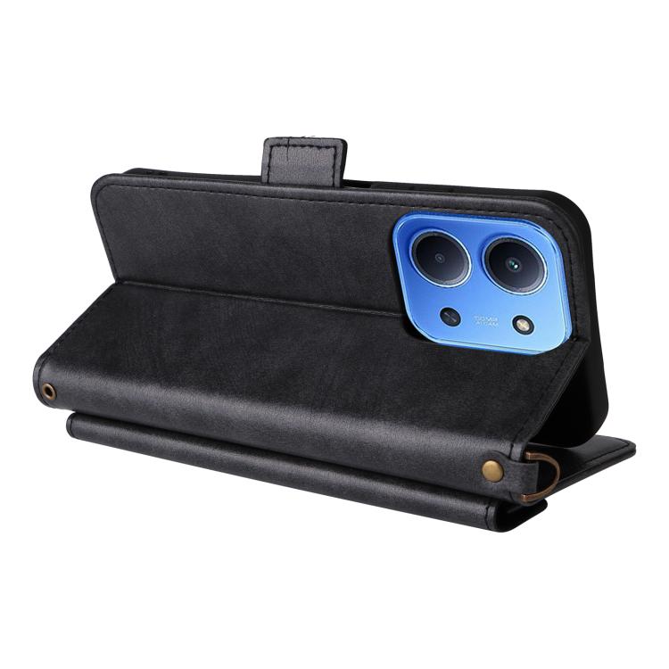 For Redmi 15C 5G / 4G Global 171mm / Poco C85 4G Multi-card Slots Crossbody Cowhide Leather Phone Case