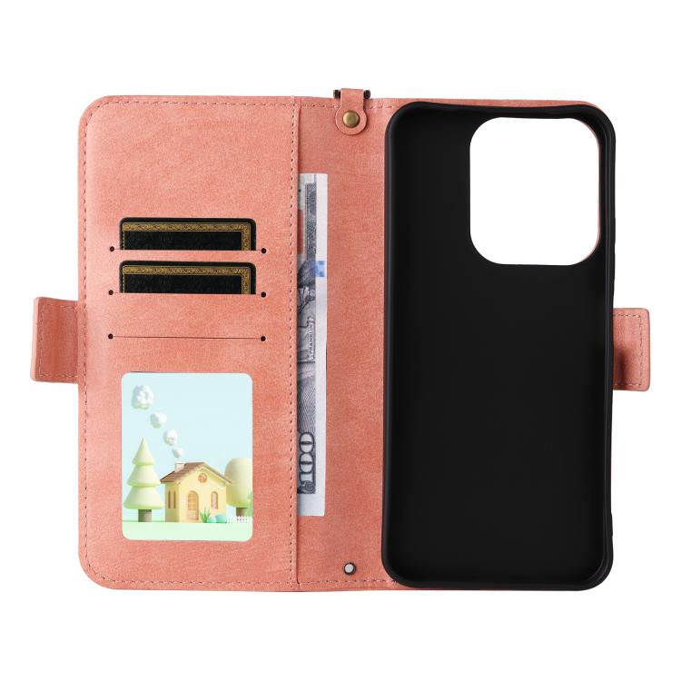 For Redmi 15C 5G / 4G Global 171mm / Poco C85 4G Multi-card Slots Crossbody Cowhide Leather Phone Case