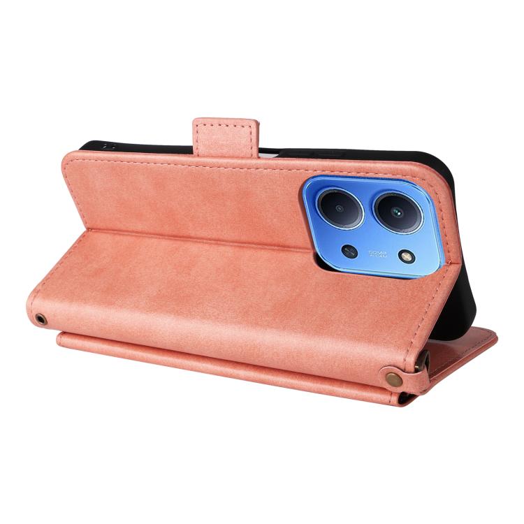 For Redmi 15C 5G / 4G Global 171mm / Poco C85 4G Multi-card Slots Crossbody Cowhide Leather Phone Case