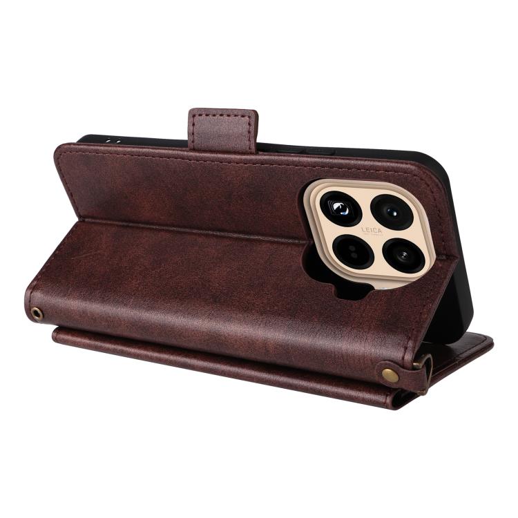 For Xiaomi 15T Pro 5G Multi-card Slots Crossbody Cowhide Leather Phone Case