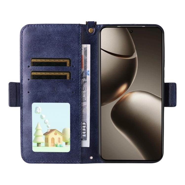 For Xiaomi 15T Pro 5G Multi-card Slots Crossbody Cowhide Leather Phone Case