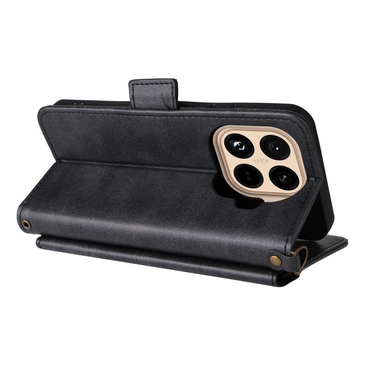 For Xiaomi 15T Pro 5G Multi-card Slots Crossbody Cowhide Leather Phone Case