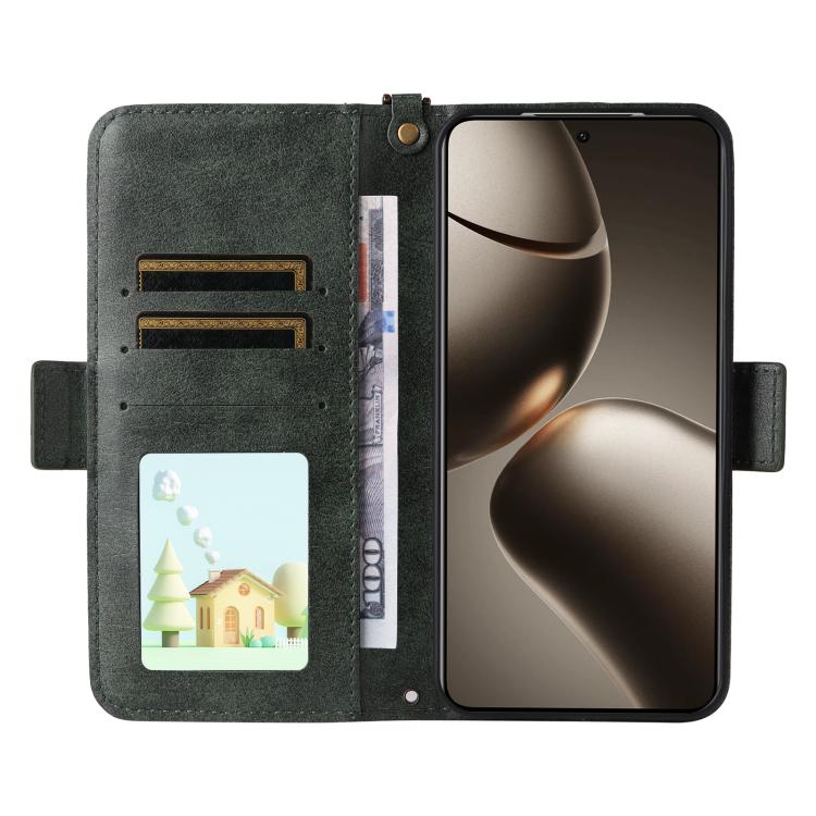For Xiaomi 15T Pro 5G Multi-card Slots Crossbody Cowhide Leather Phone Case