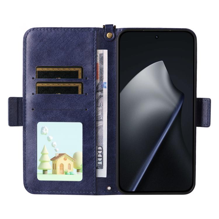 For Xiaomi 15T 5G Multi-card Slots Crossbody Cowhide Leather Phone Case
