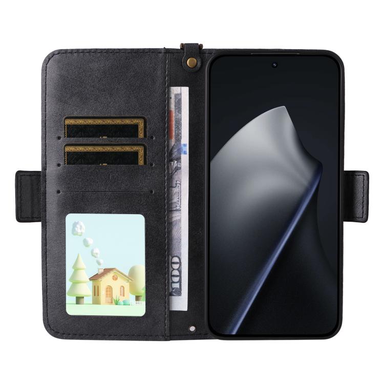 For Xiaomi 15T 5G Multi-card Slots Crossbody Cowhide Leather Phone Case