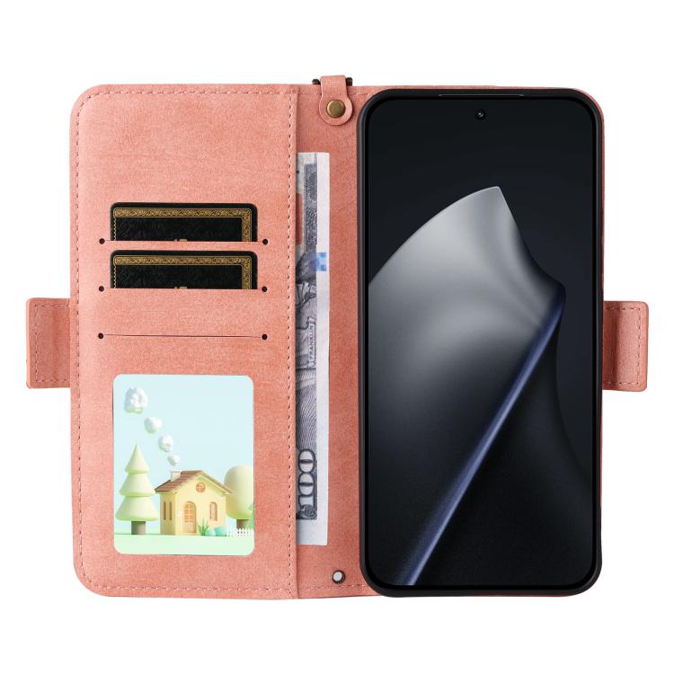 For Xiaomi 15T 5G Multi-card Slots Crossbody Cowhide Leather Phone Case