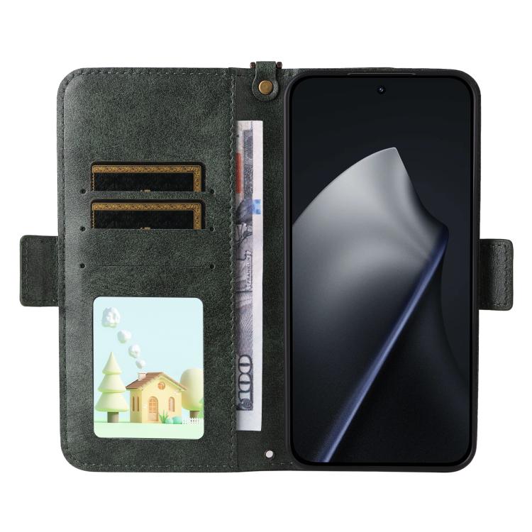 For Xiaomi 15T 5G Multi-card Slots Crossbody Cowhide Leather Phone Case
