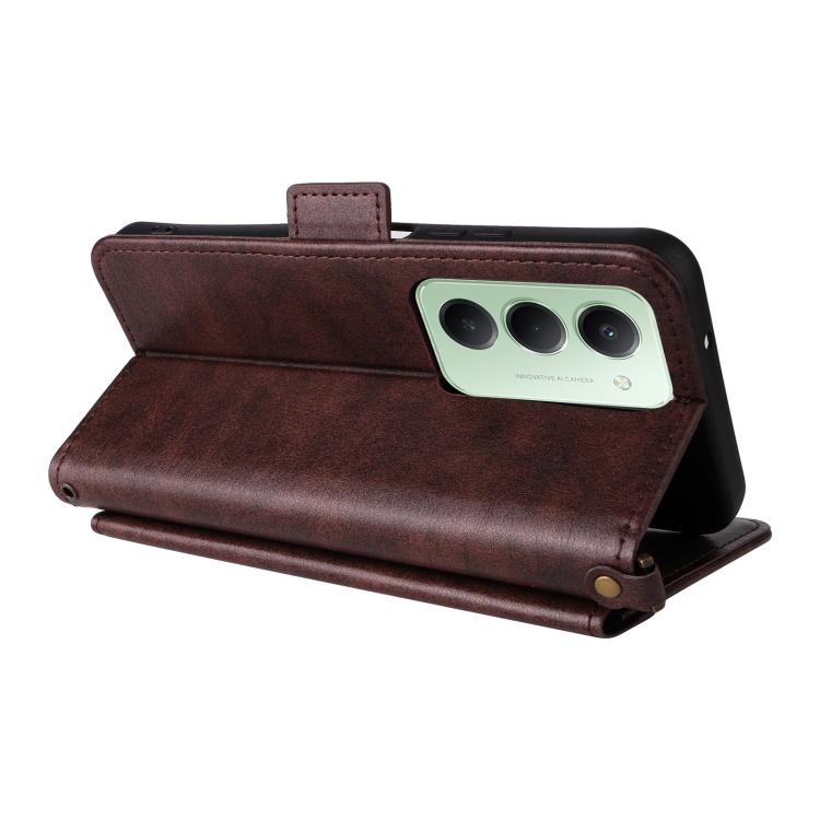 For Redmi 15 5G Global / 15 4G SEA 169.5mm Multi-card Slots Crossbody Cowhide Leather Phone Case