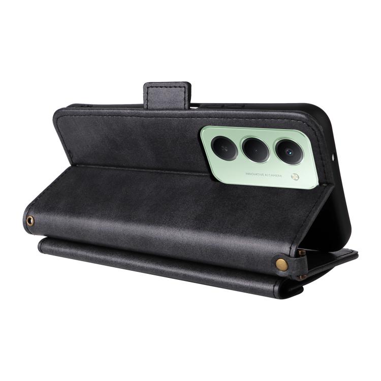 For Redmi 15 5G Global / 15 4G SEA 169.5mm Multi-card Slots Crossbody Cowhide Leather Phone Case