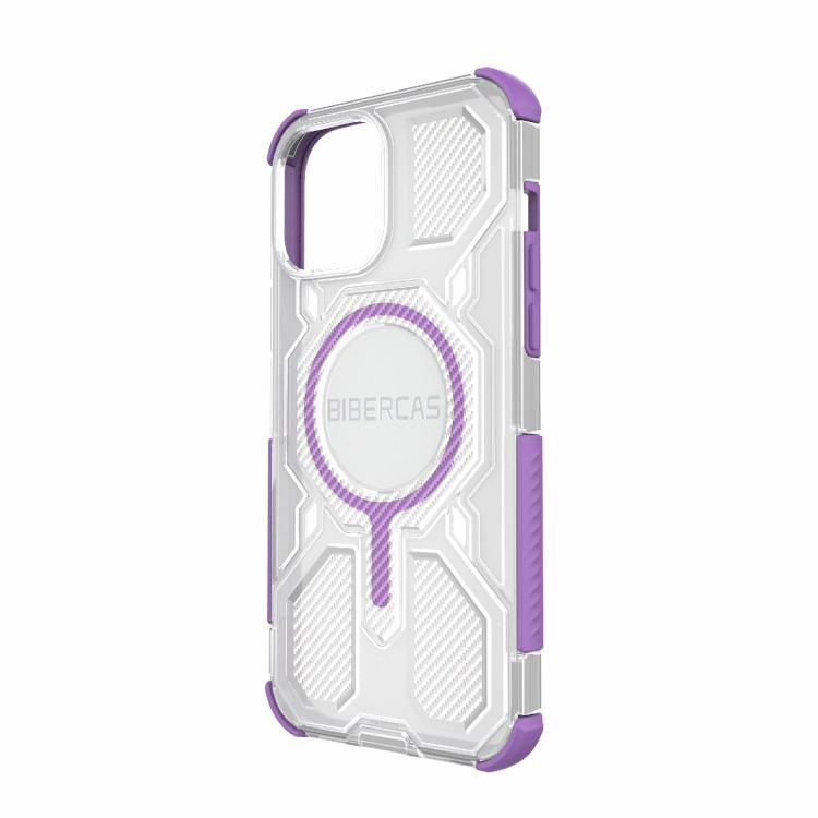 For iPhone 13 Pro Max BIBERCAS Transparent Color Series MagSafe Air Bag Shockproof Phone Case
