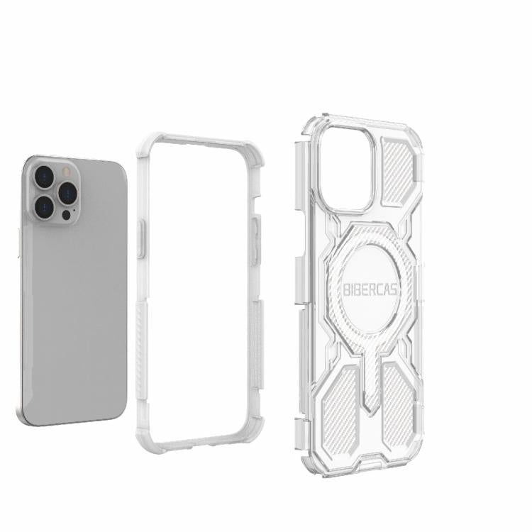 For iPhone 13 Pro Max BIBERCAS Transparent Color Series MagSafe Air Bag Shockproof Phone Case
