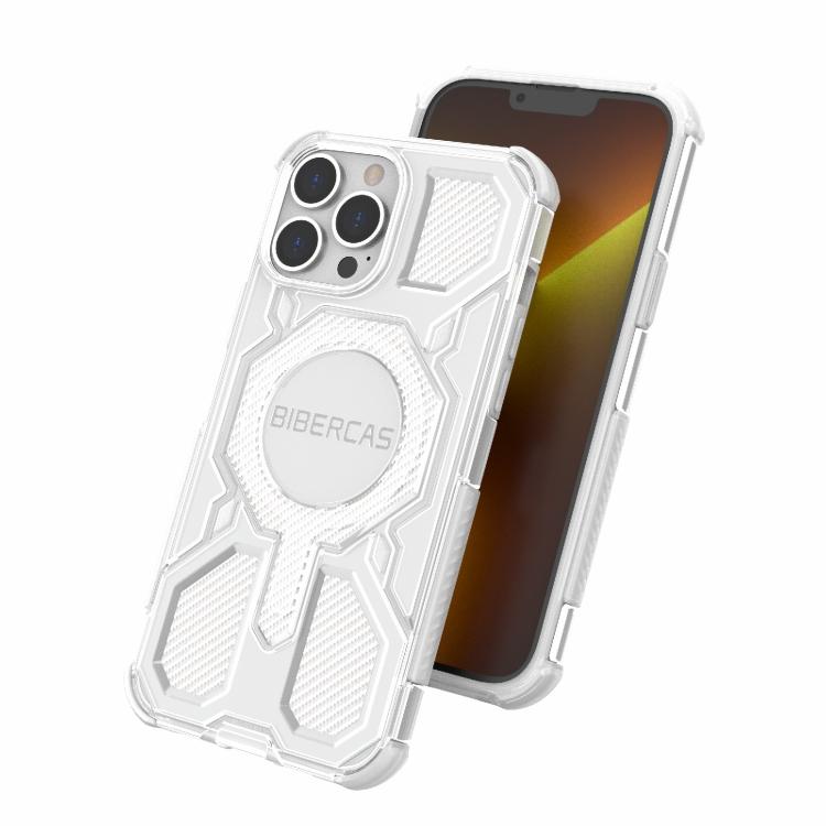 For iPhone 13 Pro Max BIBERCAS Transparent Color Series MagSafe Air Bag Shockproof Phone Case