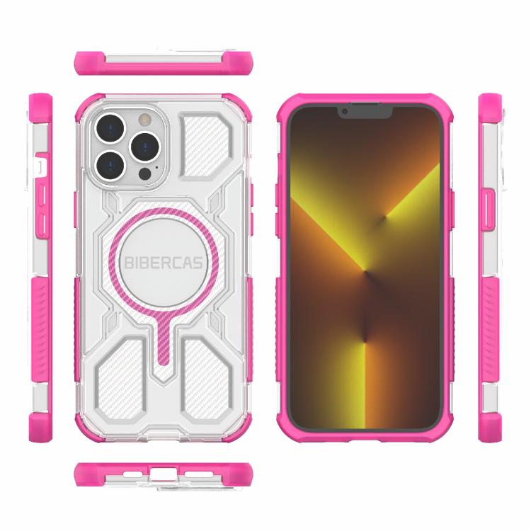 For iPhone 13 Pro Max BIBERCAS Transparent Color Series MagSafe Air Bag Shockproof Phone Case