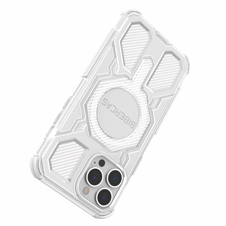 For iPhone 13 Pro Max BIBERCAS Transparent Color Series MagSafe Air Bag Shockproof Phone Case