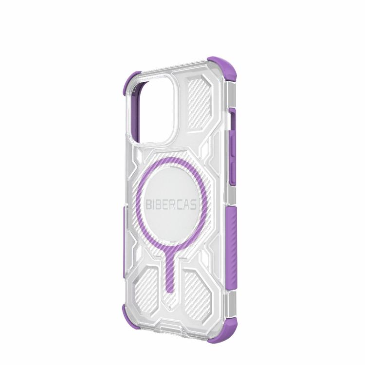 For iPhone 13 Pro BIBERCAS Transparent Color Series MagSafe Air Bag Shockproof Phone Case