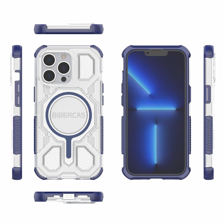 For iPhone 13 Pro BIBERCAS Transparent Color Series MagSafe Air Bag Shockproof Phone Case