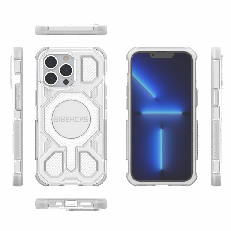 For iPhone 13 Pro BIBERCAS Transparent Color Series MagSafe Air Bag Shockproof Phone Case