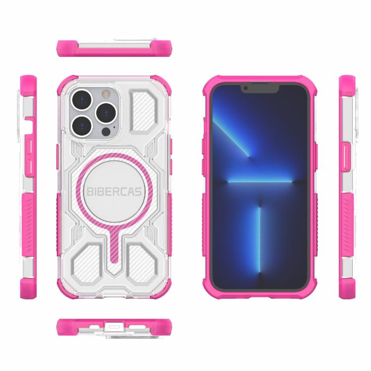 For iPhone 13 Pro BIBERCAS Transparent Color Series MagSafe Air Bag Shockproof Phone Case
