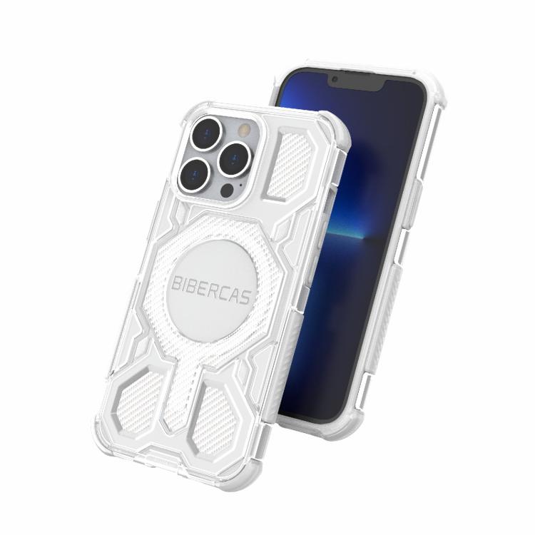 For iPhone 13 Pro BIBERCAS Transparent Color Series MagSafe Air Bag Shockproof Phone Case