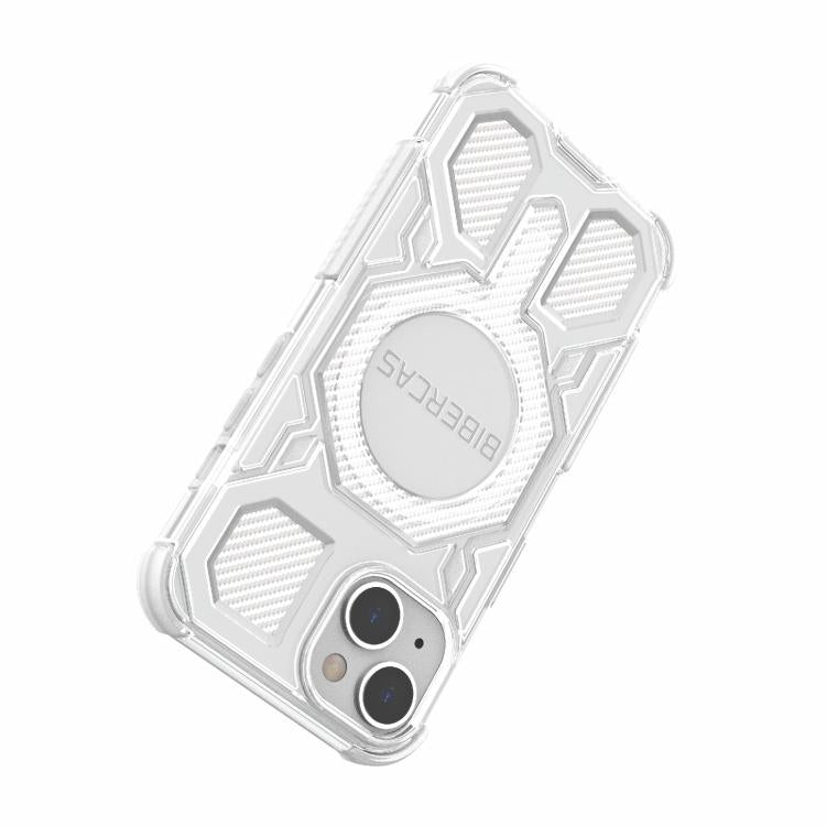 For iPhone 13 / 14 BIBERCAS Transparent Color Series MagSafe Air Bag Shockproof Phone Case