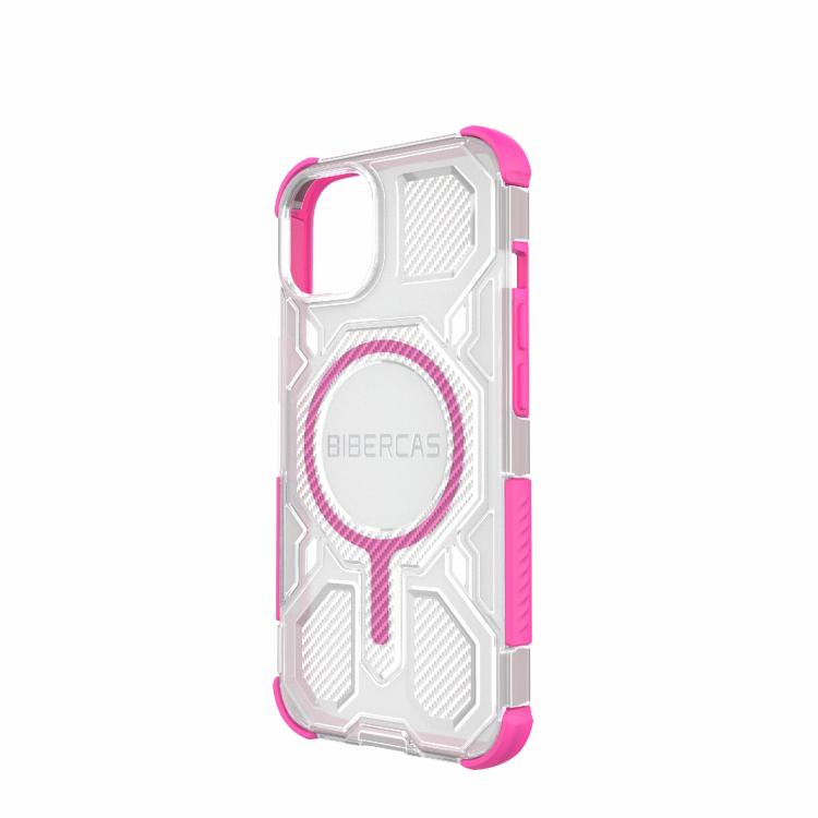 For iPhone 13 / 14 BIBERCAS Transparent Color Series MagSafe Air Bag Shockproof Phone Case