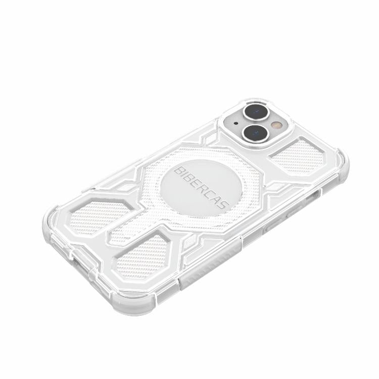For iPhone 13 / 14 BIBERCAS Transparent Color Series MagSafe Air Bag Shockproof Phone Case