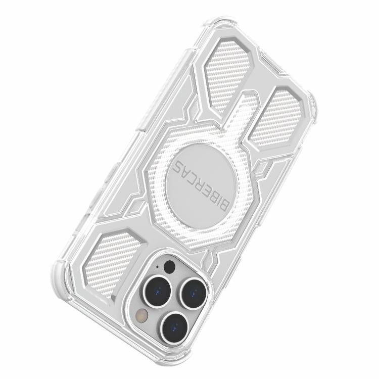 For iPhone 14 Pro Max BIBERCAS Transparent Color Series MagSafe Air Bag Shockproof Phone Case