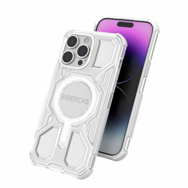 For iPhone 14 Pro Max BIBERCAS Transparent Color Series MagSafe Air Bag Shockproof Phone Case