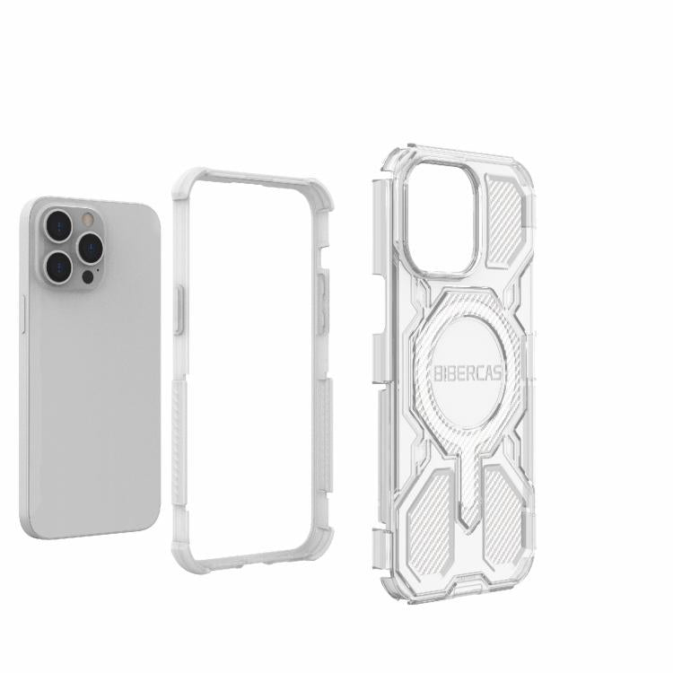 For iPhone 14 Pro Max BIBERCAS Transparent Color Series MagSafe Air Bag Shockproof Phone Case